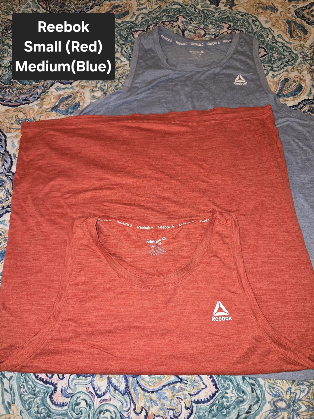 Reebok Women's Red & Blue Twin-Pack Tank Tops NWOT